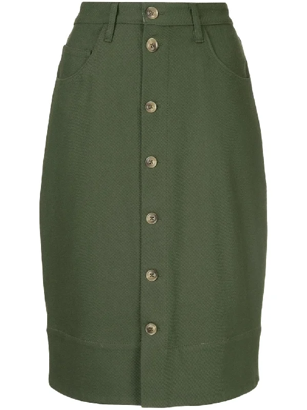 button-down midi skirt