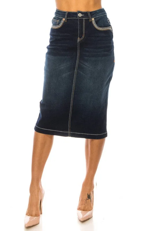 Ashley Dark Denim Skirt