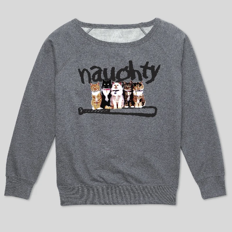 NAUGHTY CATS WOMEN'S SCOOP NECK SWEATSHIRT