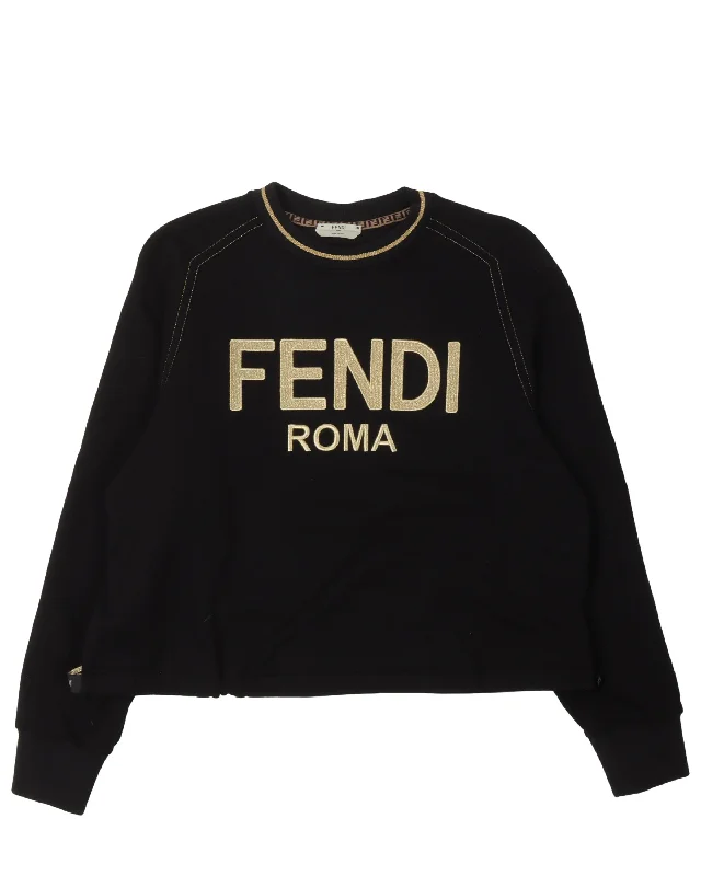 Gold-Trimmed Logo Sweatshirt