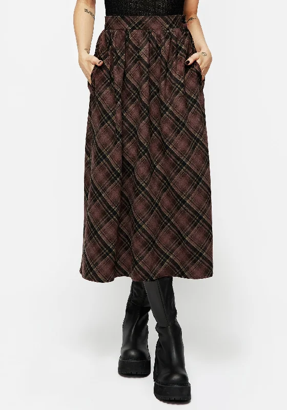 Hickory Check Midi Skirt