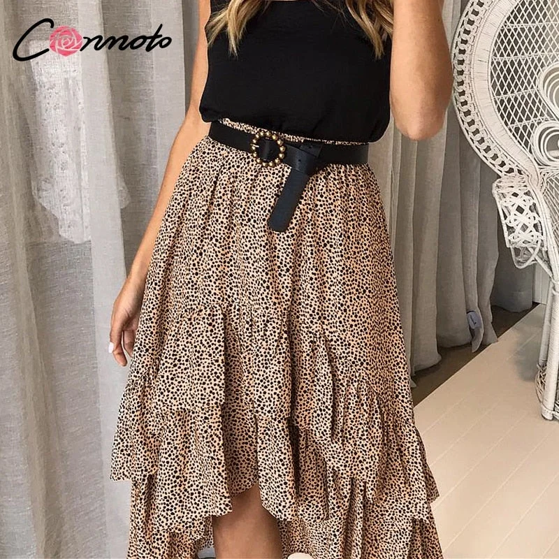 High Waist Polka Dot Feminino Summer Skirts