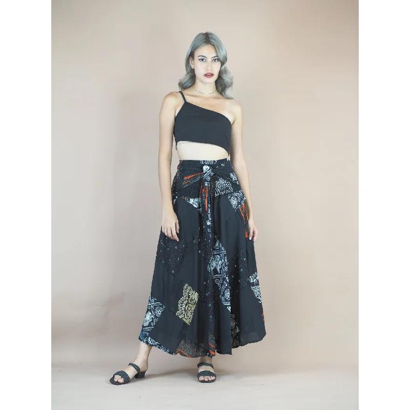 Patchwork Women's Bohemian Skirt in Black SK0033 028000 10