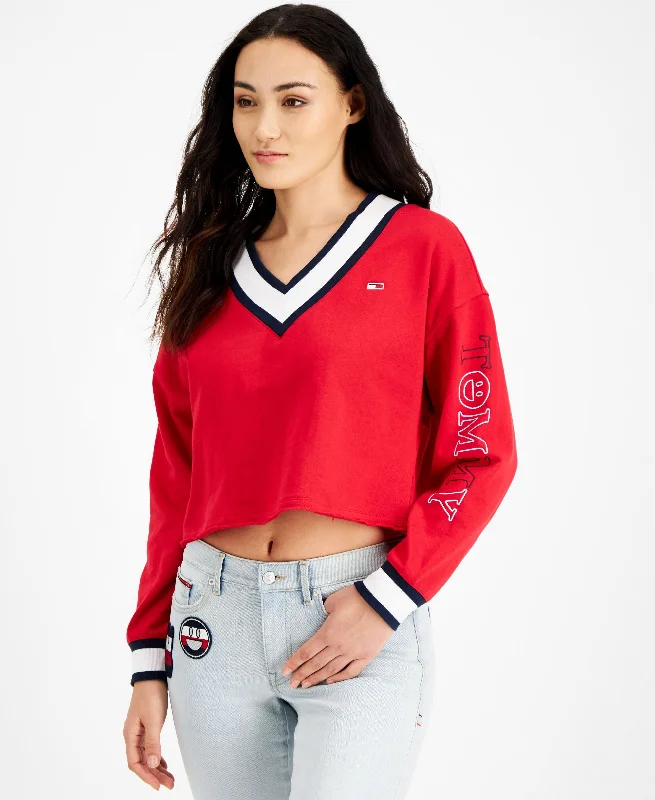 Tommy Jeans Contrast Trim Cropped Sweatshirt