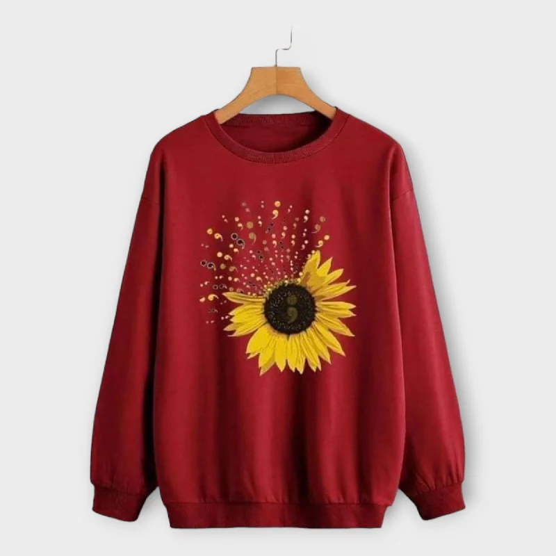 Winter Printed Sweatshirt For Womens