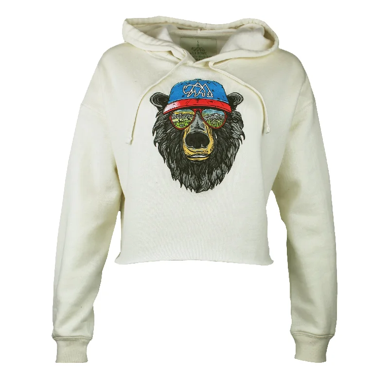 Women's Miami Vice Bear Crop Hoodie